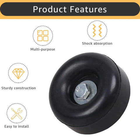 Heavy Duty Rubber Anti Vibration Foot Pads 1 Inch High 2.5 Inch Diameter 4 Pack featuring sturdy construction and shock absorption