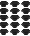 50 Pack Socket Head Screw Cover Caps For M6 Allen Screws, black hex head plastic protectors, arranged in rows