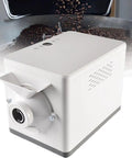 Automatic Coffee Bean Roaster With Nonstick Electric Pan For Peanuts Cashews And Chestnuts Featuring Adjustable Heat And Timer Knobs For Smooth No Sweat Home Roasting Top Shelf Results with coffee beans visible.