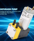 Slick Mini Diaphragm Air Compressor 24V Vacuum Pump with smooth hydraulic drive; compact design for air or liquid transfer.