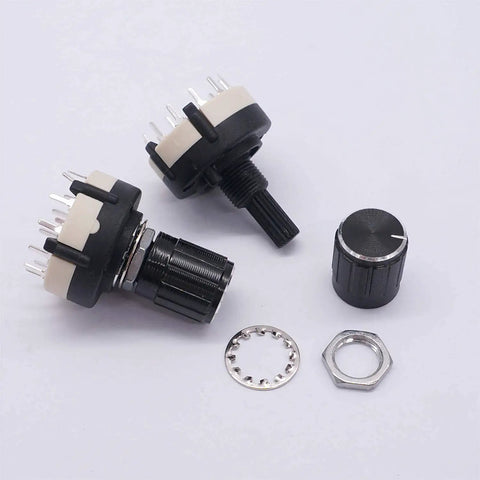 Rotary Switch RS26 1P12T 12 Position Band Selector Switch For Radio And DIY Electronics with knobs and hardware