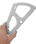 Front view of stainless steel shoe cabinet hinge plate, silver color, replacement fitting.