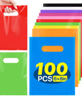 Colorful Party Favor Gift Bags With Handles 100 Pack Multicolor Bulk For Easter Treats Kids Birthday Party Craft Reusable