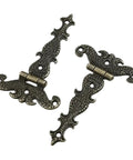 Heavy Duty Stainless Steel Self Closing Reversible Door Hinges With Smooth As Butter Bearing Action Knockout Quality For Upgrading Home Office Decor Sets, ornate design with vintage finish.