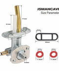 Fuel Valve Shut Off Petcock For Arctic Cat ATVs Tank Switch with size parameters diagram