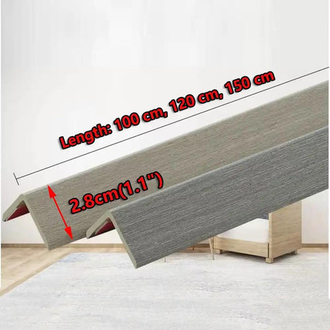 Two Pack Wood Grain Wall Corner Protector Self Adhesive L Molding Guards For Wall Door Window And Furniture Black 150 Cm