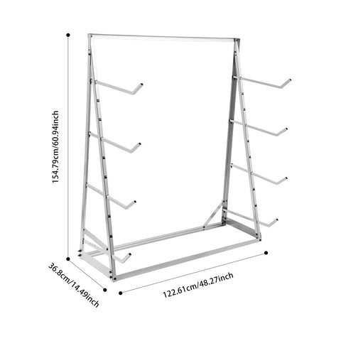 Heavy Duty Four Tier Horizontal Lumber Storage Rack For Garage Built Like A Tank Holds Wood Boards Firmly Up To 440 Pounds Rust Resistant Silver Garage Boss dimensions and structure