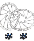 180mm Bike Disc Brake Rotors Set Of Two With 12 Screws For Most Road Mountain BMX Bikes Durable 6 Bolt Pattern