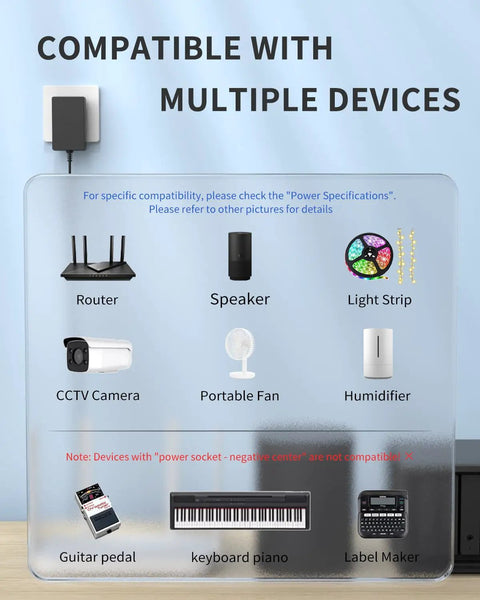 Go-To 5V 2A Power Adapter With 11 Interchangeable DC Plug Tips, Universal 100V 240V Input, Regulated Switching Supply, Smart Output 0.1A To 2A, 10W Max, Fits 5.5mm x 2.1mm And 2.5mm Plugs, Ideal For Cameras, Routers, And Speakers compatible with router, speaker, camera