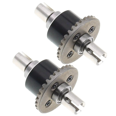 2Pcs Metal Front And Rear Differential Gear Set For WLtoys 1 14 144010 144001 144002 And 1 12 124016 124017 124018 124019 RC Cars CNC