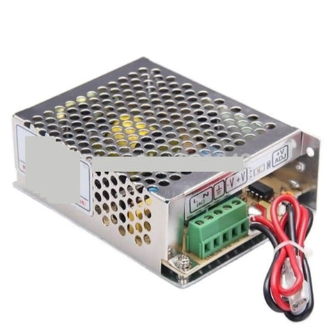 Switching Power Supply 35W 12V 3A Universal AC UPS and Charge Function Charger, side view with metal housing and wiring