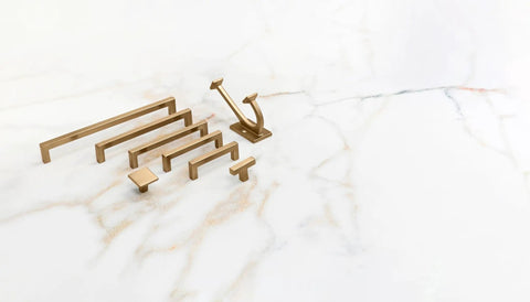 Solid Core Cabinet Pulls In Champagne Bronze, 12 Inch Center, Heavy Duty Luxury Hardware For Cabinets, Doors, Skylight Collection Pack Of 5