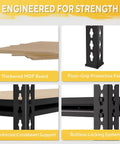 Beefy 5 Tier Garage Shelving System With Adjustable Spacing And 2000 Lbs Total Capacity 500 Lbs Per Shelf 72 Inch High 36 Inch Wide 16 Inch Deep Heavy Duty Storage For Tools Boxes And Gear with MDF board and boltless steel frame