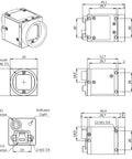 Dimensions diagram of Game Changing USB 3.0 Monochrome 20MP 1 Inch Industrial Camera For Machine Vision With Rolling Shutter C Mount