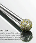 Diamond grinding ball bit with 1/8-inch shank, 60 grit for stone carving and polishing