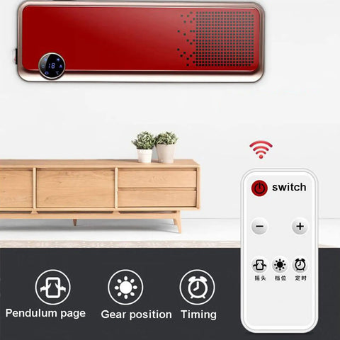 Wall Mounted Space Heater Featuring Thermostatic Remote And Three Speed Modes Kicks Serious Chill For Every Room Eight Hour Timer Provides Built Different Ptc Fast Heating with remote and digital display.