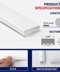 White Peel And Stick Trim For Backsplash Tile Edges 30 Ft Self Adhesive Flexible Corner Decor Waterproof PVC Trim cross section view