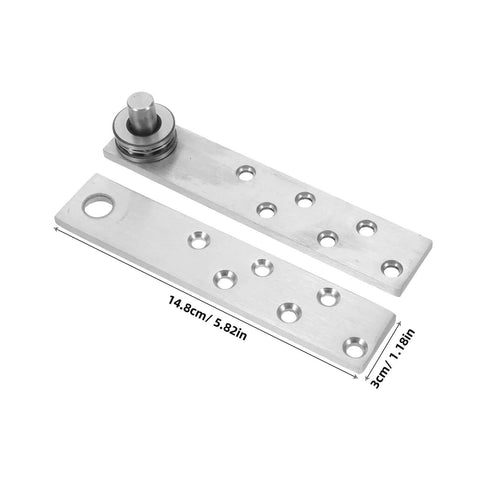 Heavy Duty Hidden Pivot Door Hinges 360 Degree Stainless Steel Concealed Hinges for Wooden Interior Doors, flat view, measurements shown.