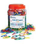 Link N Learn Links Kit For Creative Play And Fine Motor Skills, 500 Colorful Links In 4 Colors With Activity Guide And Storage Bucket