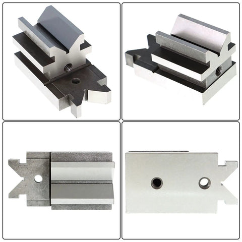 All-Angle V-Block With Clamp Beefy Hardened Steel Machinist Tool For Drilling Milling Grinding Adjustable Side Screw To Prevent Tilting 3-1/2 Inch Long 1-7/8 Inch Wide, four views