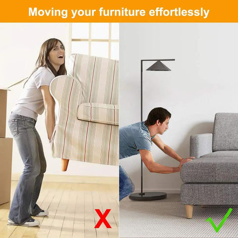 Teflon Furniture Sliders 20 Piece Set 1 Inch Square Glides For Carpet And Hardwood Floors Heavy Duty Scratch Resistant Chair Pads Super Smooth Glide Move In A Breeze image showing easy furniture moving.