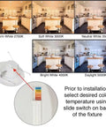 5 color output options of 6 Inch Integrated LED Recessed Downlight With Night Light Trim, 11W 670 Lumens, Wet Rated
