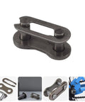 Heavy Duty Steel Chain Link Connectors 20 Pack Quick Swap Couplers For Single Speed And Folding Bikes, close-up of a steel connector.
