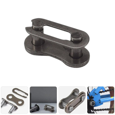 Heavy Duty Steel Chain Link Connectors 20 Pack Quick Swap Couplers For Single Speed And Folding Bikes, close-up of a steel connector.