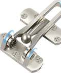 Thick Aluminum Alloy Swing Bar Door Lock Latch With Satin Nickel Finish for Home Security and Kidproof Privacy close-up view