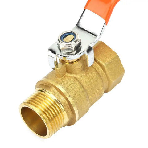 Built Like A Tank 3/4 Inch Brass Ball Valve Plumbing Shut Off High Flow Water Line Fitting Corrosion Resistant Heavy Duty Pipe Connector For Reliable Home Use with orange handle