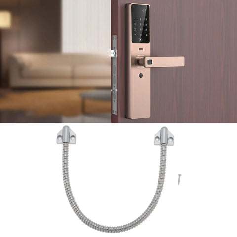 2 Pack 408Mm Stainless Steel Flexible Door Conduit For Electrical Wiring And Wire Protector Head Size 31x30x13Mm Inner Diameter 8Mm Outer Diameter 10.3Mm Mount Hole Spacing 20Mm shown near a door handle