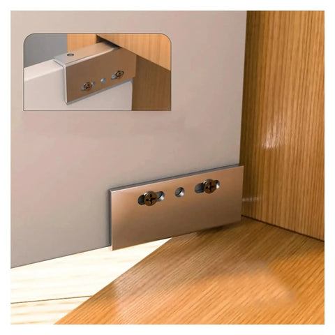 Heavy Duty Pivot Hinges With Concealed Shaft And Bushing for doors and cabinets, installed on wood surface showing hardware details.
