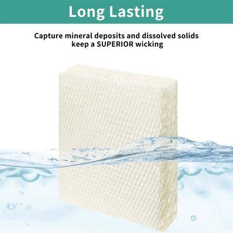 Six Pack Replacement Filters For Honeywell HFT600 HEV615 HEV620 Models HFT600T And HFT600PDQ shown with water to illustrate wicking.