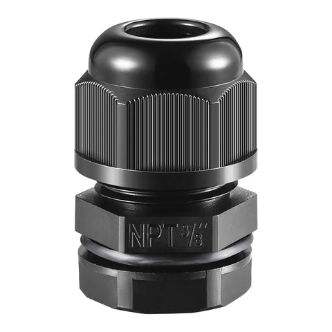 25 Pack Three Eighths Inch NPT Nylon Cable Glands With Gaskets IP68 Waterproof Strain Relief Cord Grips Adjustable Lock Nut UL