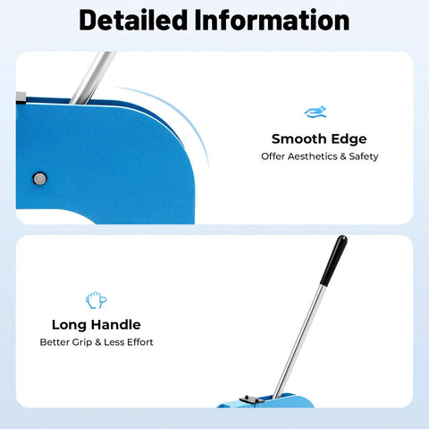 Close-up of SS-16 Sheet Metal Shrinker Stretcher Manual Tool with smooth edge and long handle, cast iron built for durability.
