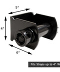 Four Pack Sliding Winch Kit For Flatbed Trailer Heavy Duty Standard Tie Down Winch with dimensions, powder coated steel