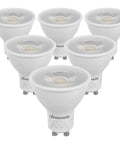 Pack of six 7W GU10 LED Bulbs Dimmable 5000K Daylight, 50W Equivalent, 500 Lumens, stepless dimming for track lighting