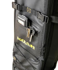 Long Fin Utility Spearfishing Backpack showing front pocket with wallet and keys