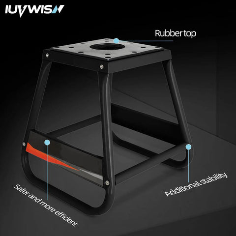 Detachable Dirt Bike Stand And Motorcycle Lift Panel, Heavy Duty Universal Stand with Anti Slip Surface, Black