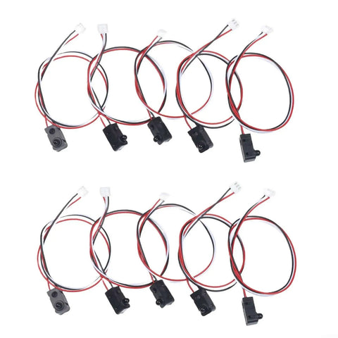 5 Pack Infrared Break Beam Sensor Modules With 5mm LED Emitters For Arduino And Robotics, showcasing 10 modules with cables.