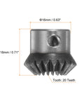 Two Piece Bevel Gear Set Beefy 45 Steel 1M 20 Teeth 8mm Shaft Hole 1 To 1 Tapered Bevel Pinion Gear 1 Module 90 Degree