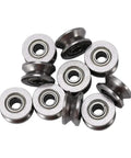 U Groove Pulley Wheel Roller Bearing Set 10 Pcs U624zz 0.51 Inch OD U Type Guide Pulley Carbon Steel Built To Last For Window Door Linear Motion System Smooth Grease Filled Operation, set of 10