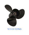 Outboard Boat Propeller Replacement Heavy Duty Thirteen And A Half Inches By Fifteen Inches Pitch Three Blade With Thirteen Spline