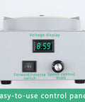 Pro Electric Wet And Dry Bench Grinder Sander with Adjustable Speed Control, front control panel showing voltage display and speed knob.