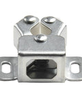 Front view of Heavy Duty Roller Catch Latch Lock For Cabinet Doors In Steel, Secure Closure For Boats, Caravans And Motorhomes, Silver Finish