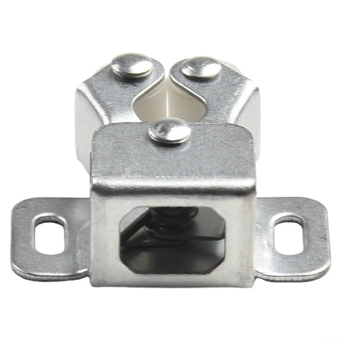 Front view of Heavy Duty Roller Catch Latch Lock For Cabinet Doors In Steel, Secure Closure For Boats, Caravans And Motorhomes, Silver Finish