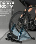 Indoor Bike Trainer With Magnetic Resistance Foldable Portable Turbo Trainer Stand for 24-28 Inch and 700C Bikes in use