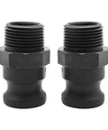 Two Pack F100 1 Inch NPT Camlock Coupling Kit Polypropylene Cam Lock Fittings External Camlock With External Threads