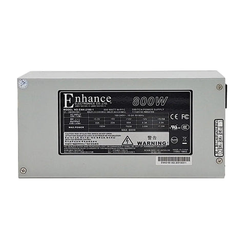 Powerful 800W 2U Server Power Supply ENH-2180 For Rack Mount IT Gear High Efficiency Enterprise PSU That Keeps Your Biz Running At Peak Performance In Demanding Data Center Setups, silver metal unit