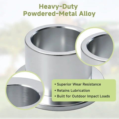 Premium Heavy Duty Steering Pivot Bushing 2 Pack For John Deere X700 X900 Riding Mower, heavy-duty powdered-metal alloy design.